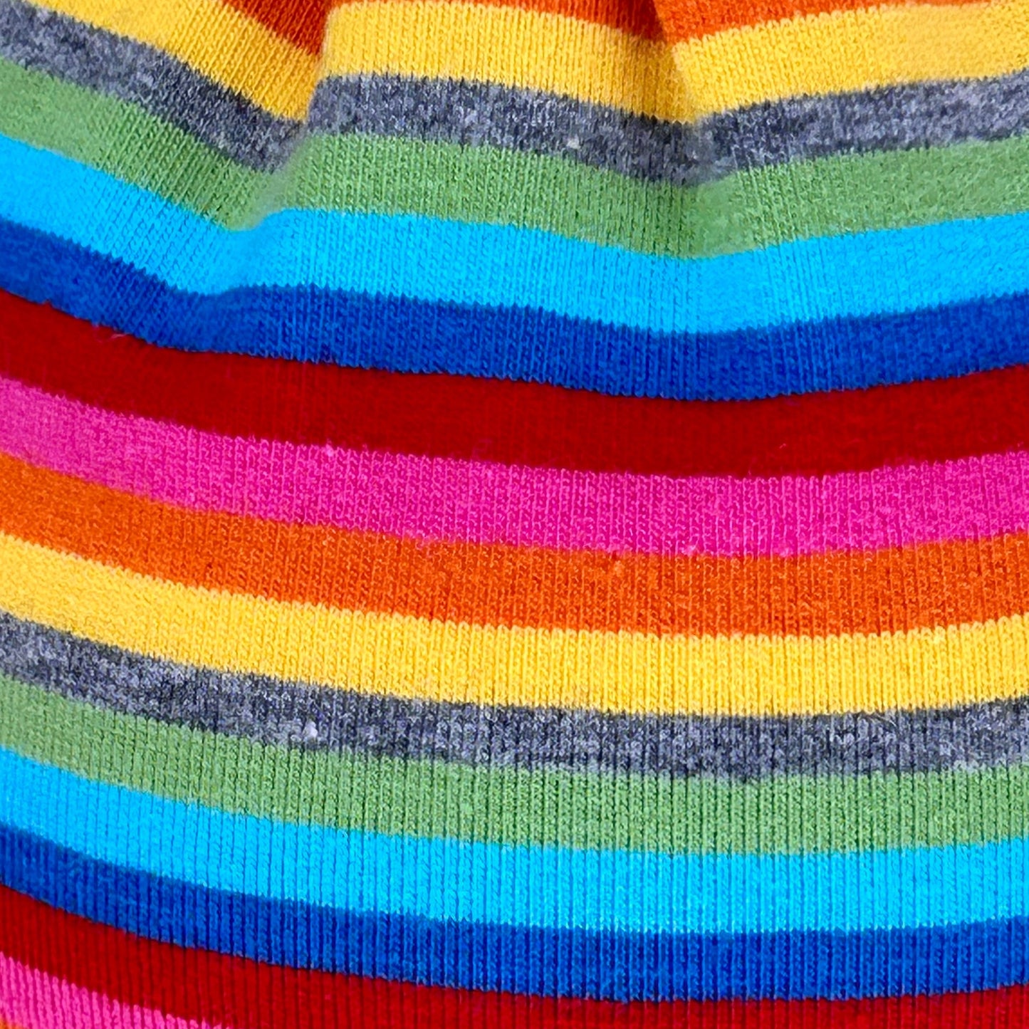 Premie Tiny Newborn Multi-Coloured Striped Baby Knot Hat - Handmade Cotton Beanie