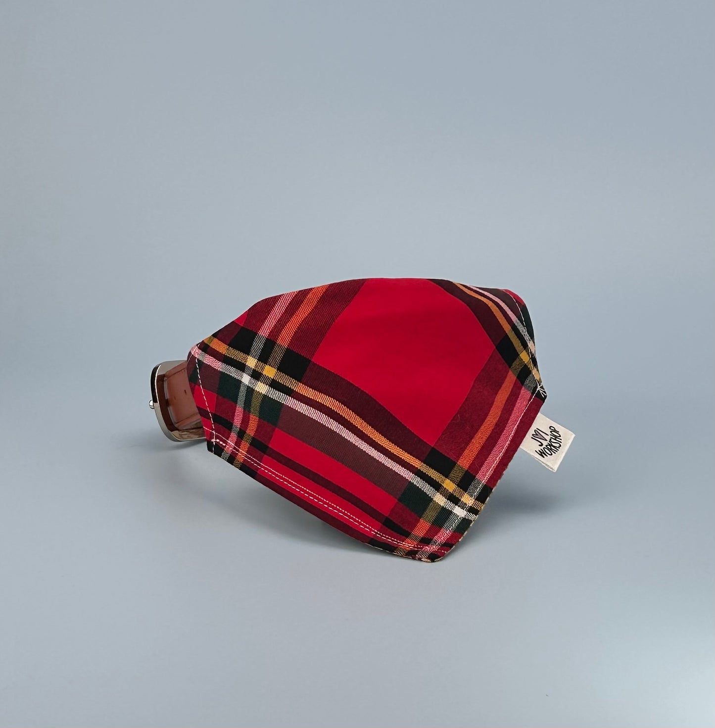Small Reversible Tartan Dog Bandana - Over Collar & Popper Style