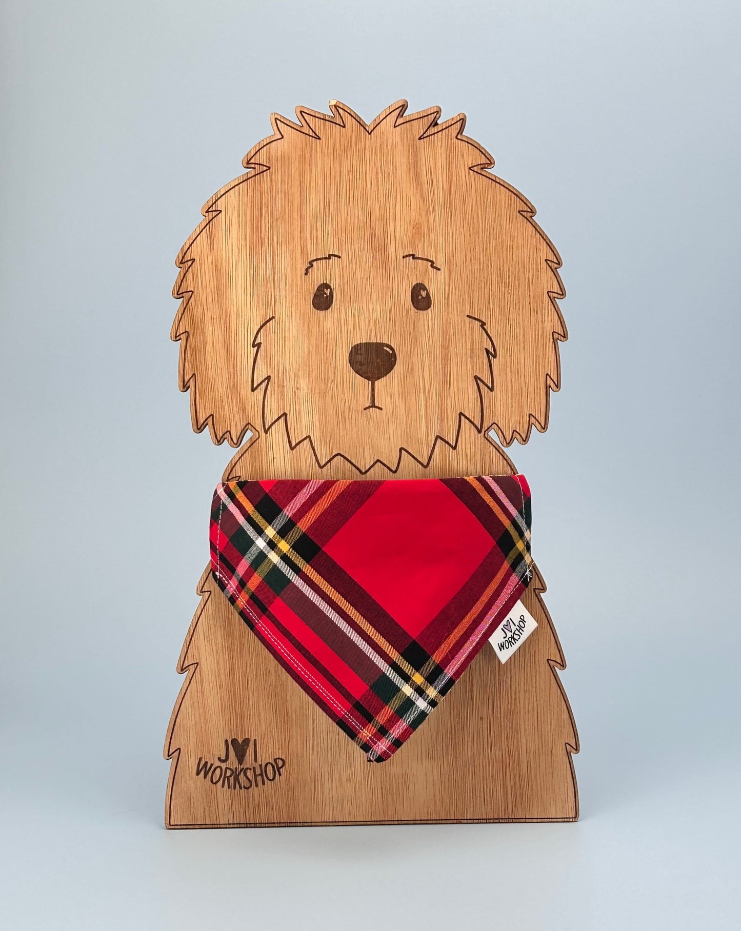 Small Reversible Tartan Dog Bandana - Over Collar & Popper Style