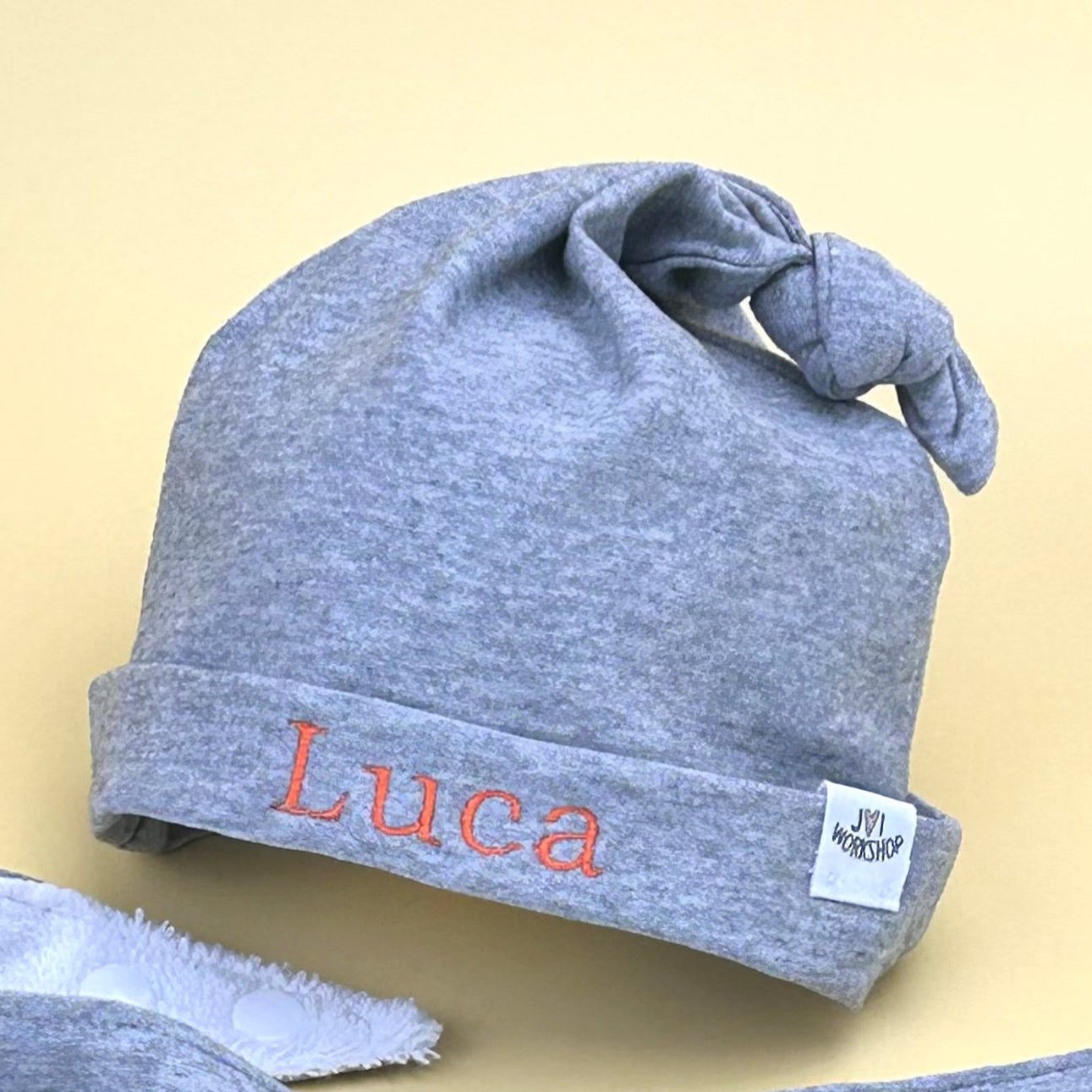 Personalised Baby Slouchy Knot Hat - Embroidered Beanie Gift