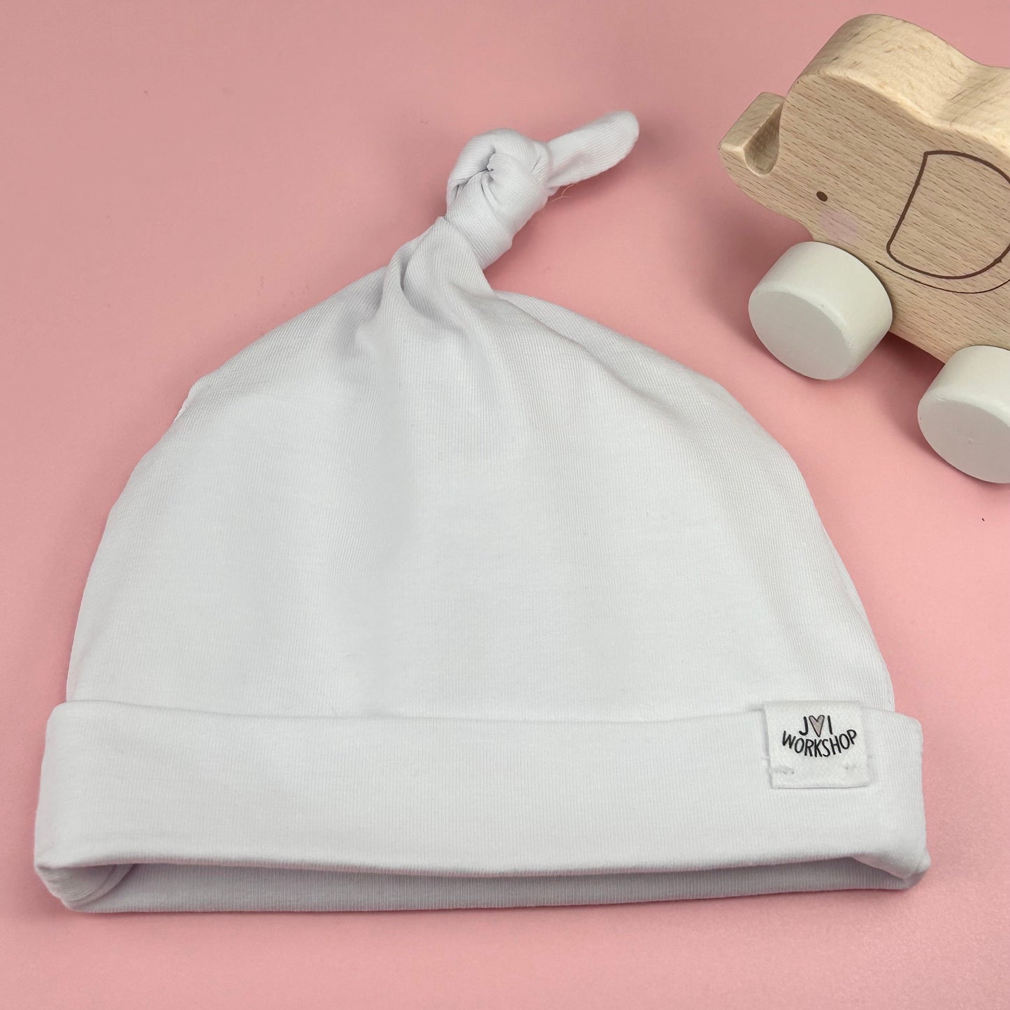 Personalised Baby Slouchy Knot Hat - Embroidered Beanie Gift
