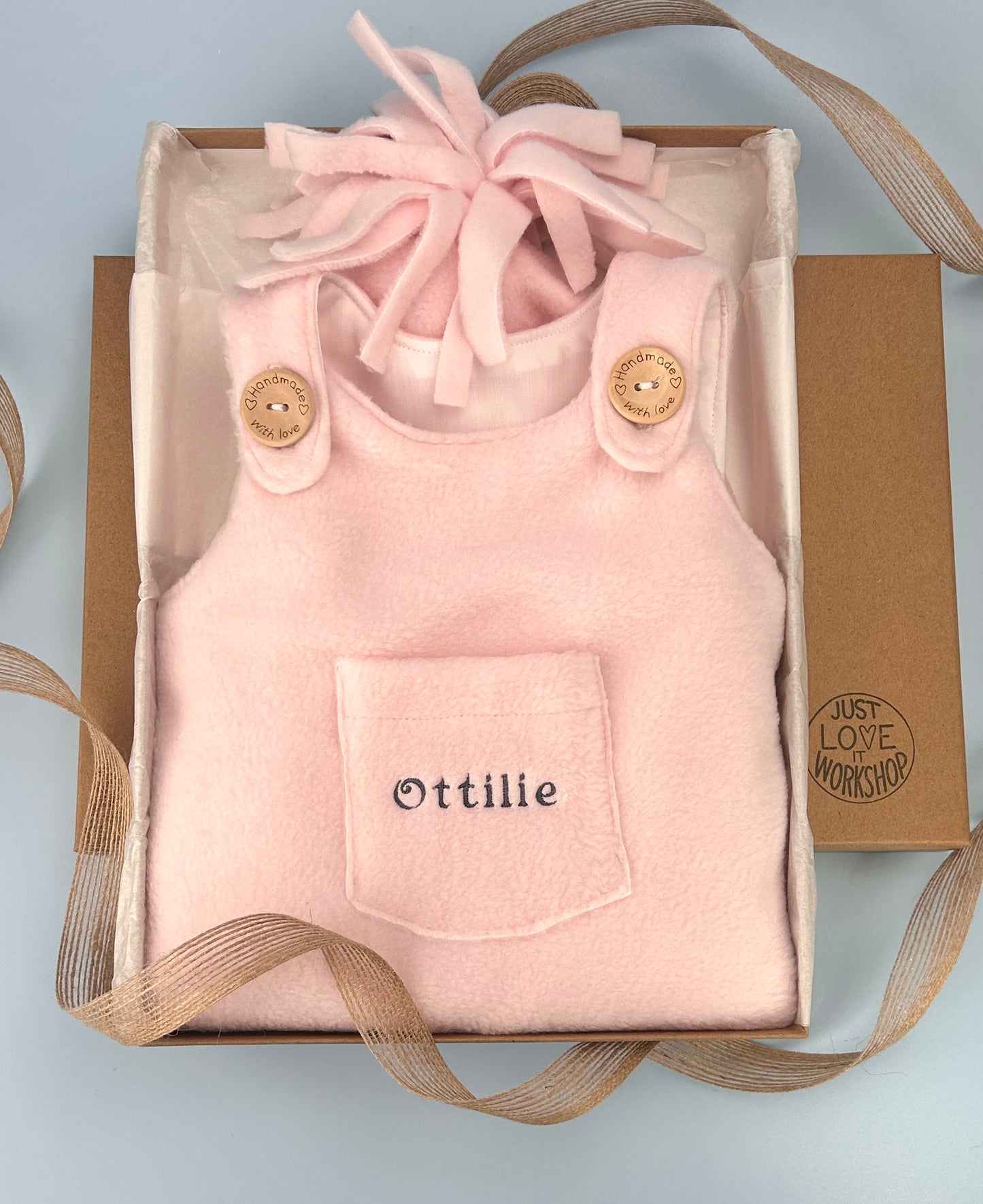 Personalised A-Line Baby Fleece Dress - Luxury Gift Set (with Optional Matching Hat)