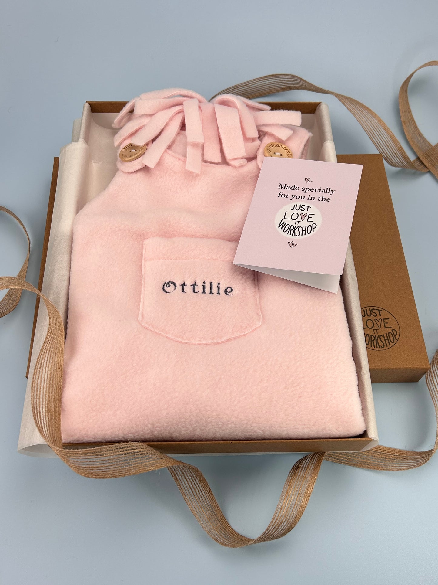 Personalised A-Line Baby Fleece Dress - Luxury Gift Set (with Optional Matching Hat)