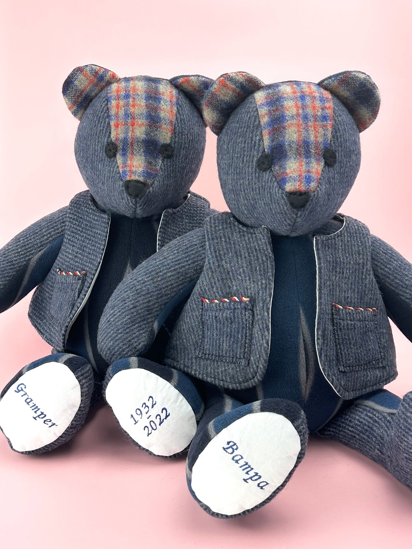 Custom Memory Bears With Removable Clothes Made From Your Loved Ones Clothing