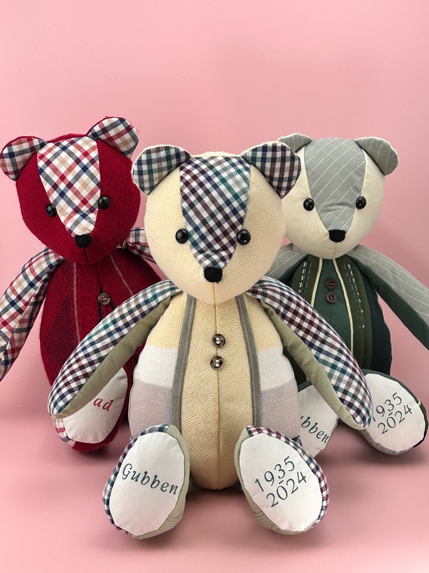 Custom Memory Bears With Removable Clothes Made From Your Loved Ones Clothing