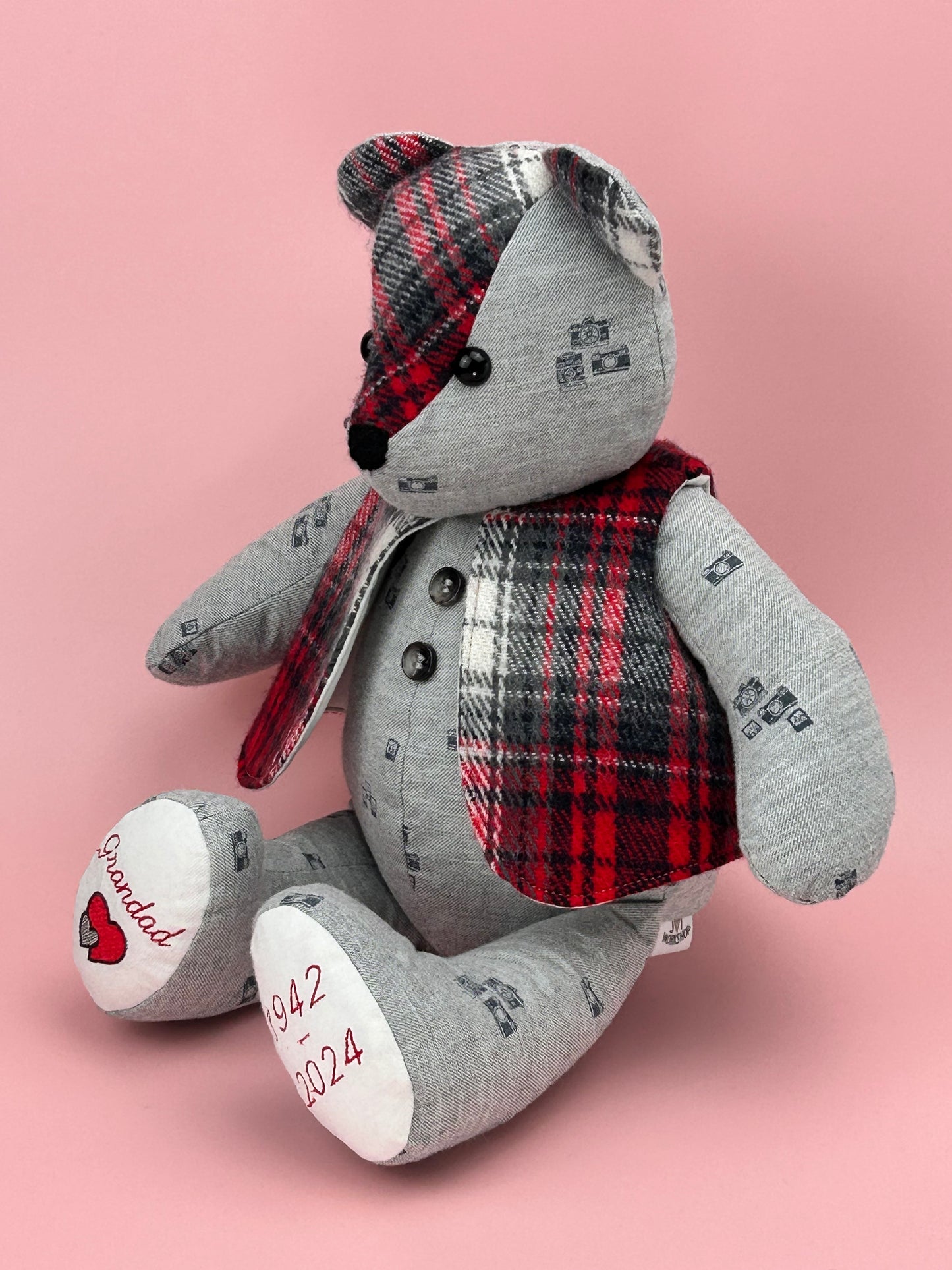 Custom Memory Bears With Removable Clothes Made From Your Loved Ones Clothing