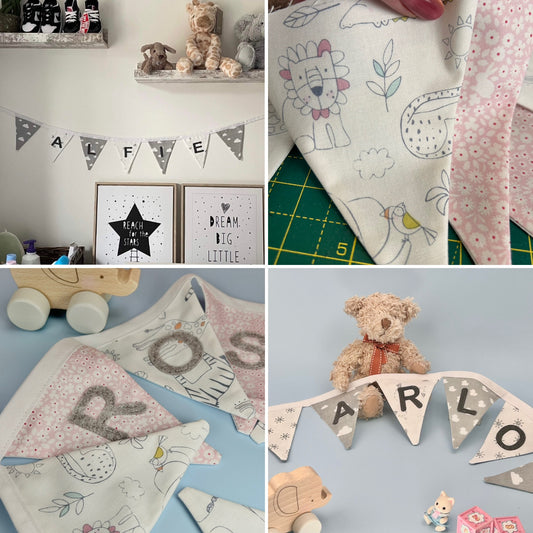 Made to Order - Premium Babies & Children’s Fabric, Personalised Name Bunting Gift