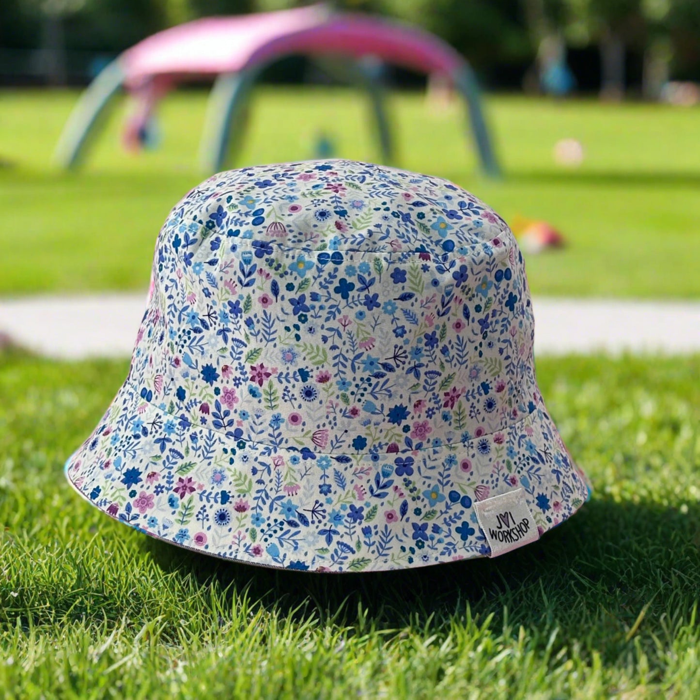 Reversible, Sweet Flower or Denim look, Child's Bucket Hat