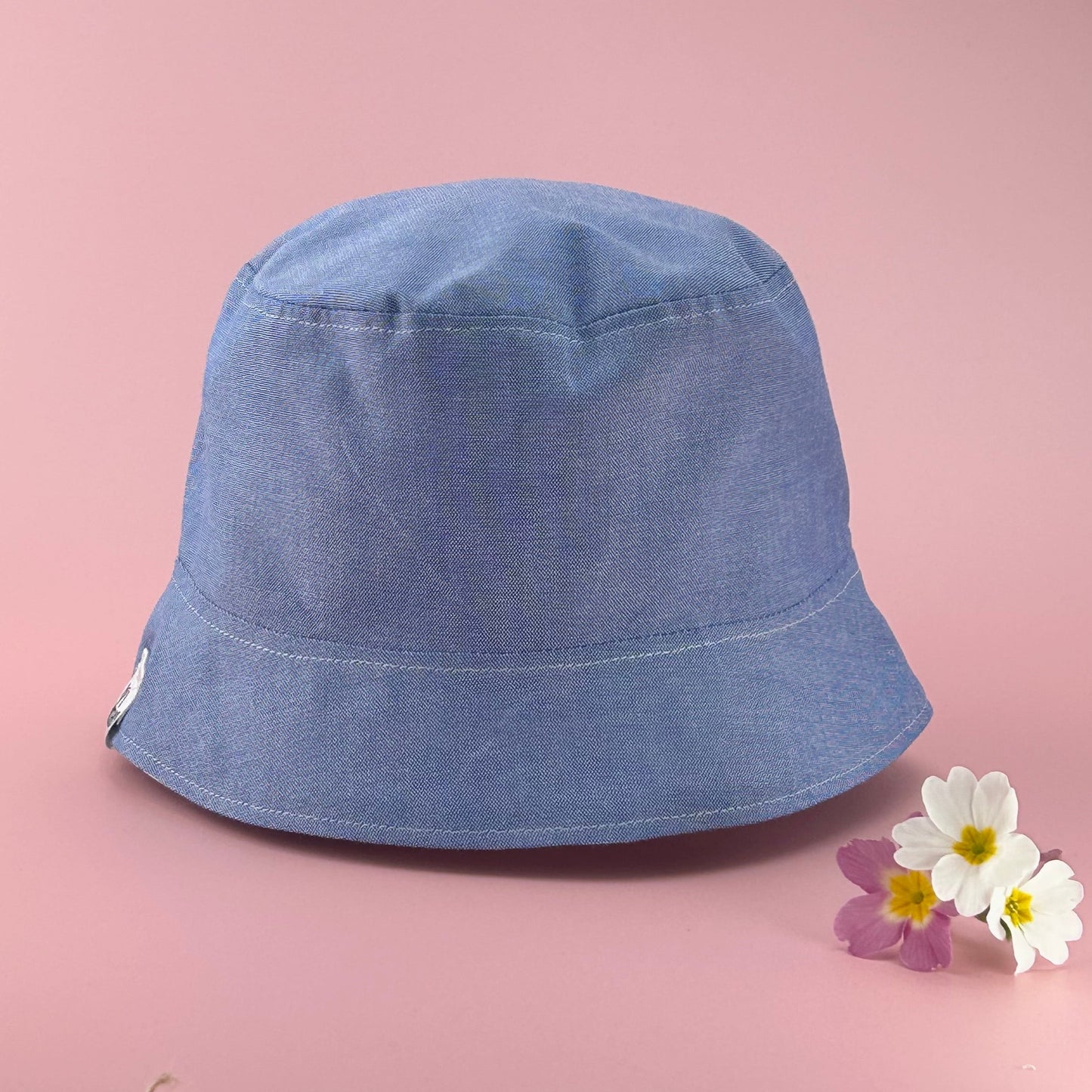 Reversible, Sweet Flower or Denim look, Child's Bucket Hat