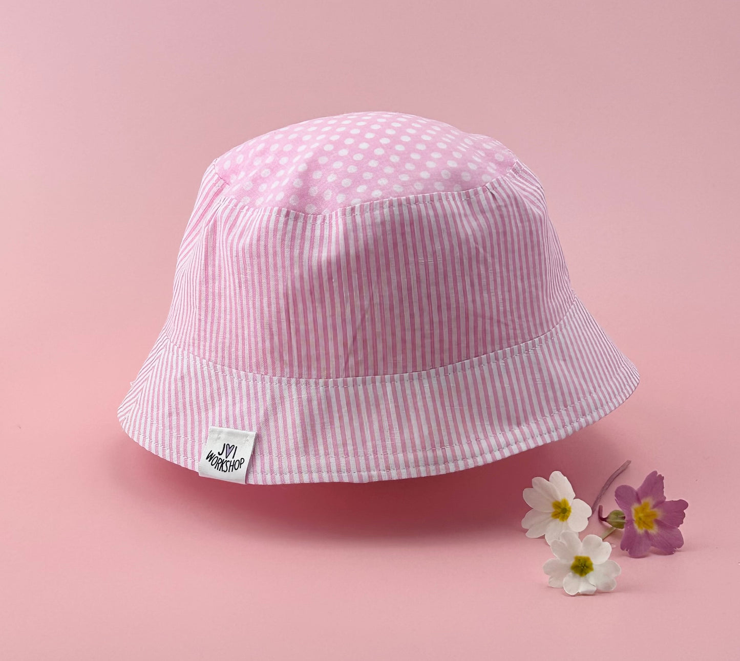 2-3 years - Reversible, pink patterns bucket hat (One Only!)