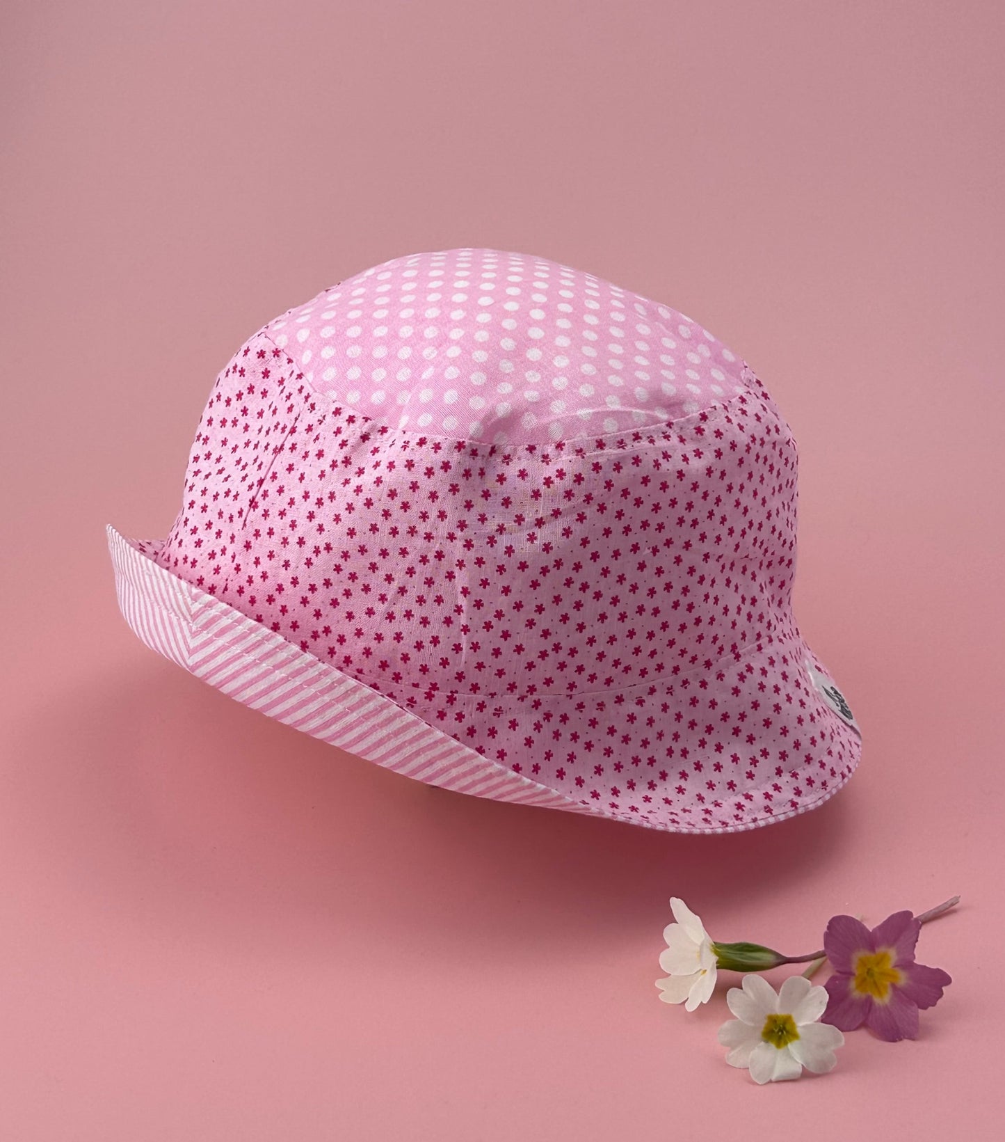 2-3 years - Reversible, pink patterns bucket hat (One Only!)