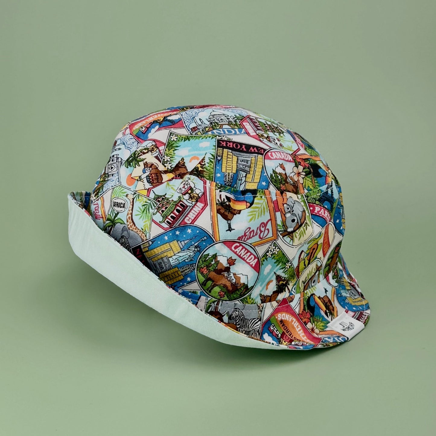 Age 3 Years, Reversible, travel/safari design bucket hat. (One Only!)