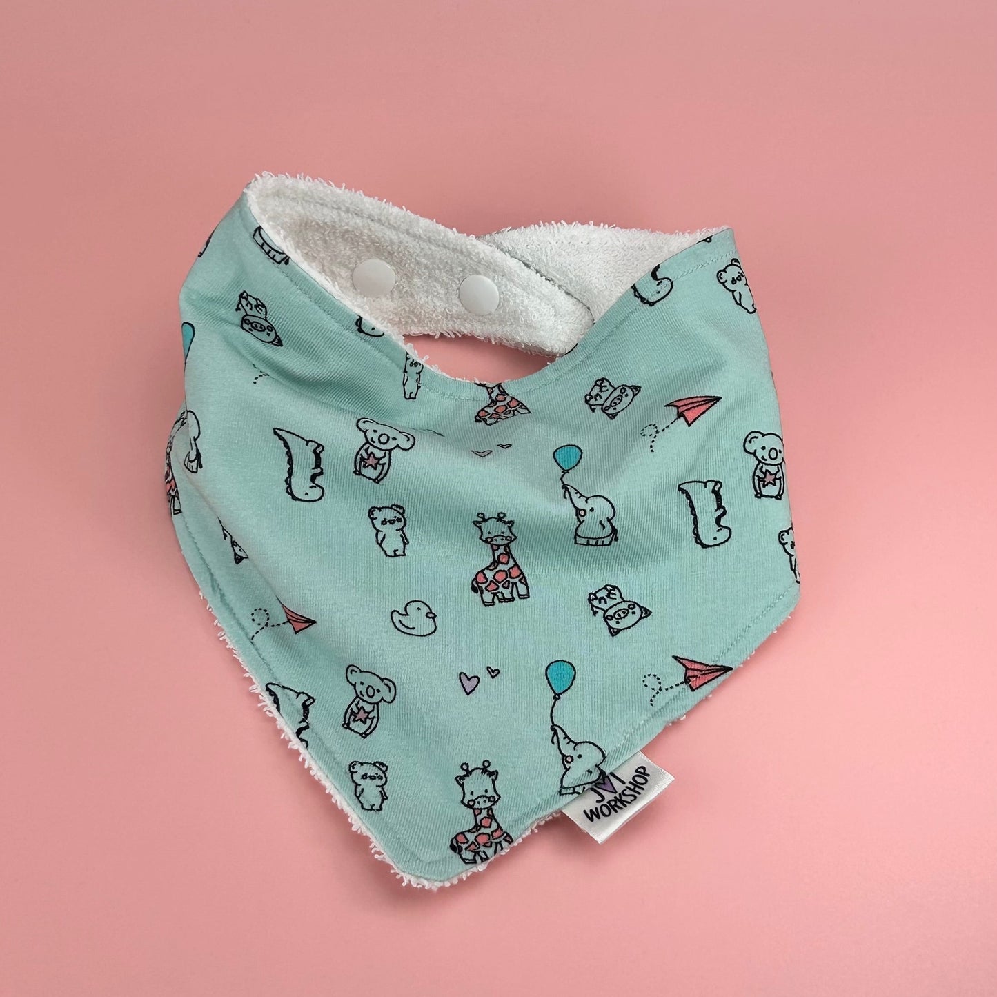 Cute Animals, Green Baby Knot Hats & Dribble Bibs