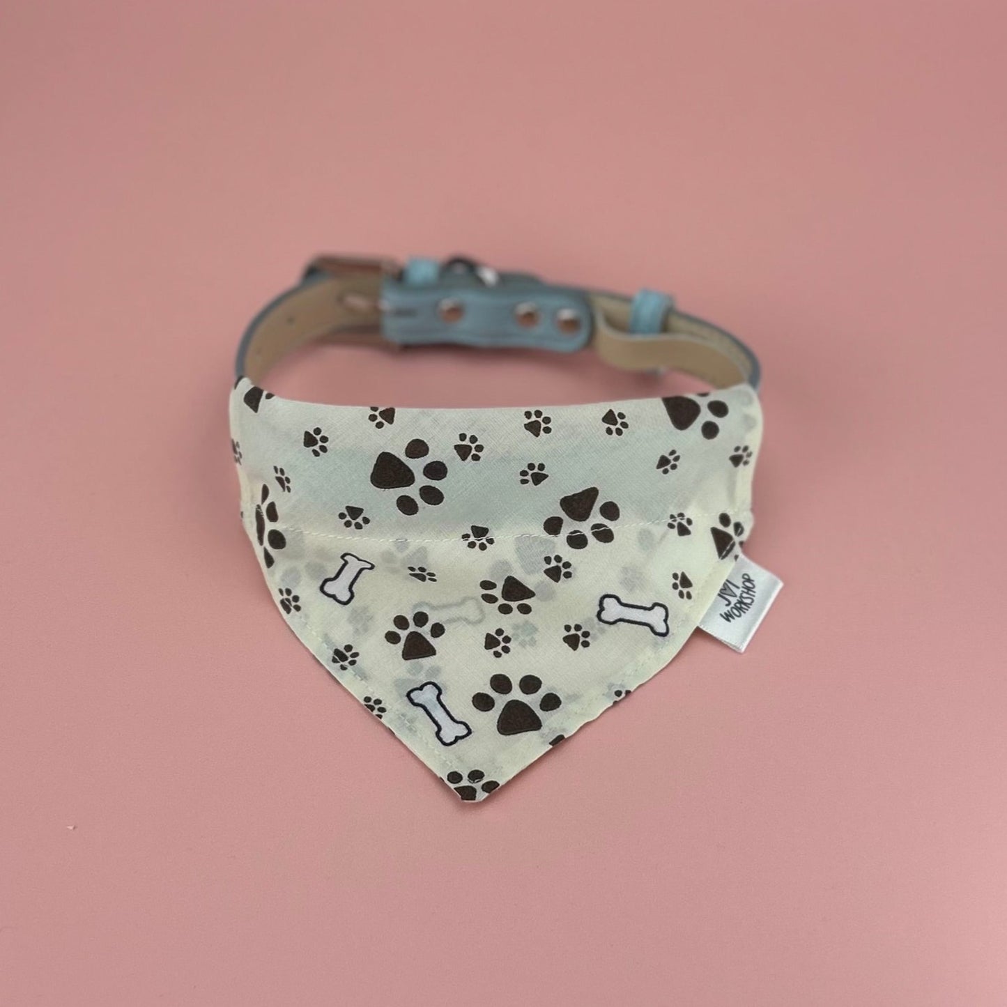 Small/Medium, Over the Collar Paw-Prints Dog Bandana