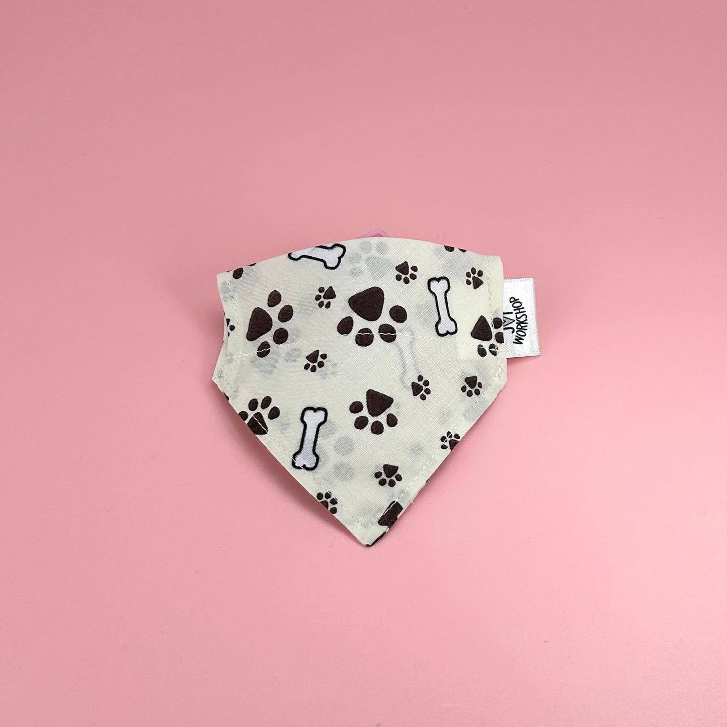 Small/Medium, Over the Collar Paw-Prints Dog Bandana