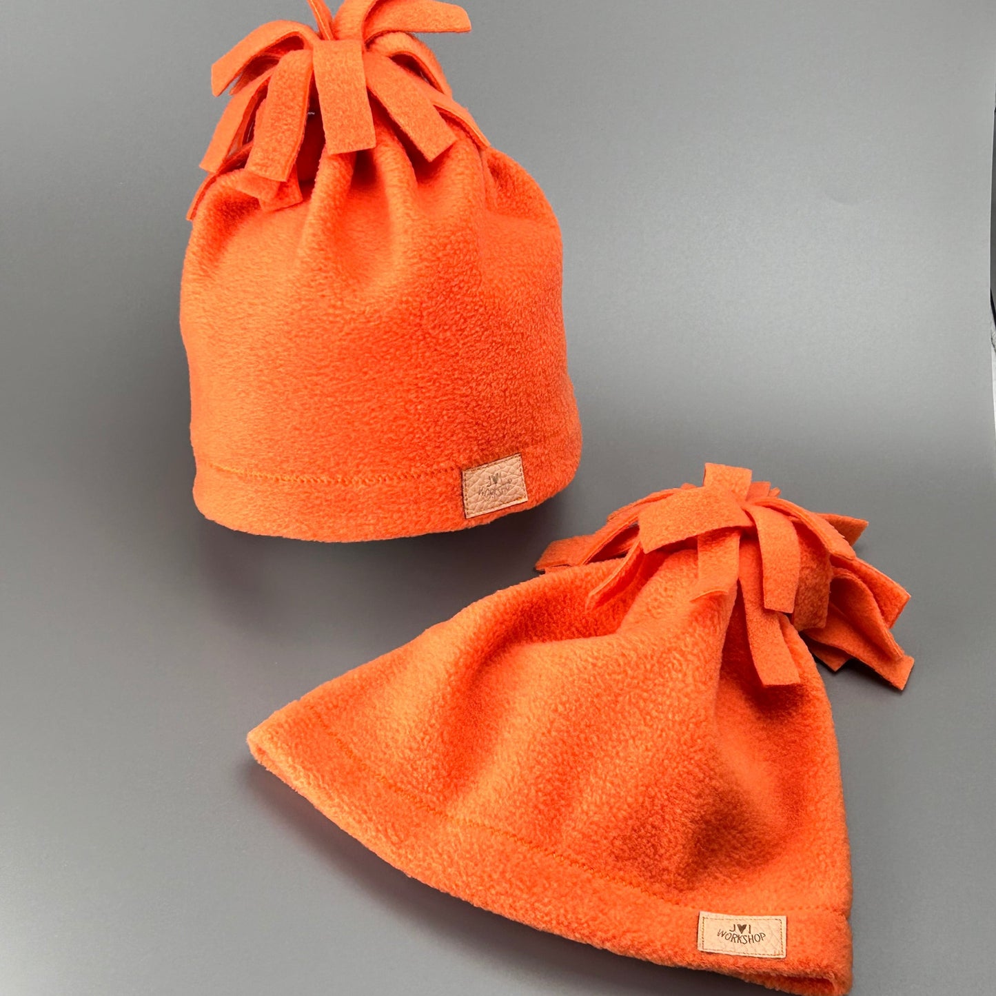 Orange Child Fleece Winter Hats