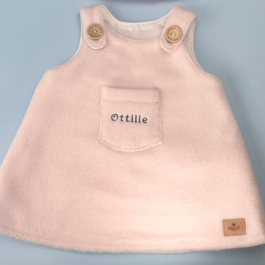 Personalised A-Line Baby Fleece Dress - Luxury Gift Set (with Optional Matching Hat)
